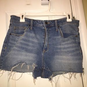 distressed high waisted shorts
